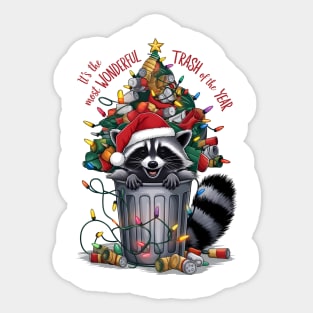 It’s the Most Wonderful Trash of the Year Raccoon Pun Sticker